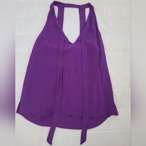 Amanda Uprichard Purple Silk Top